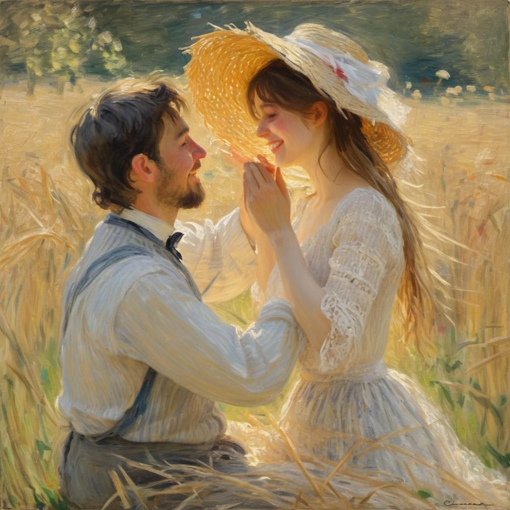 Impressionist Portrait of Woman in Love