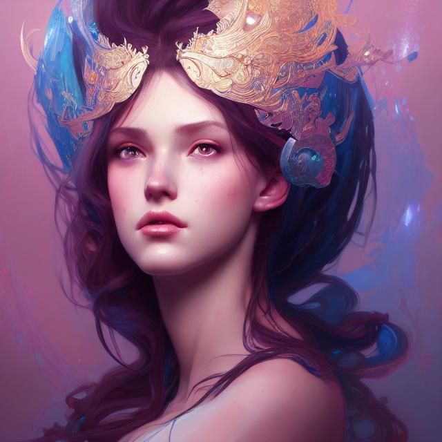 Beauty Princess Portrait in Dynamic Lighting