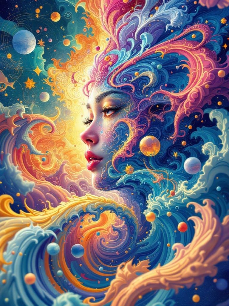 Surreal Vector Dreamscapes in Vibrant Cyberpunk Style