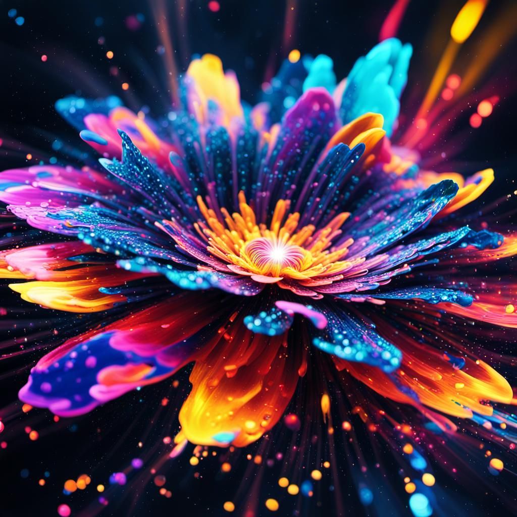 Glitter Flower in Stellar Laser Light Show