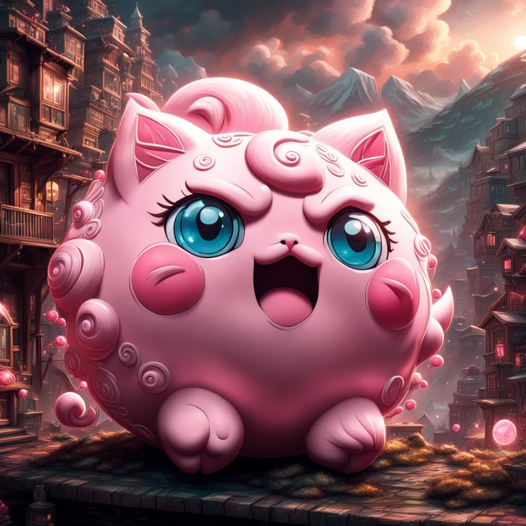 Cinematic Jigglypuff Digital Matte Painting