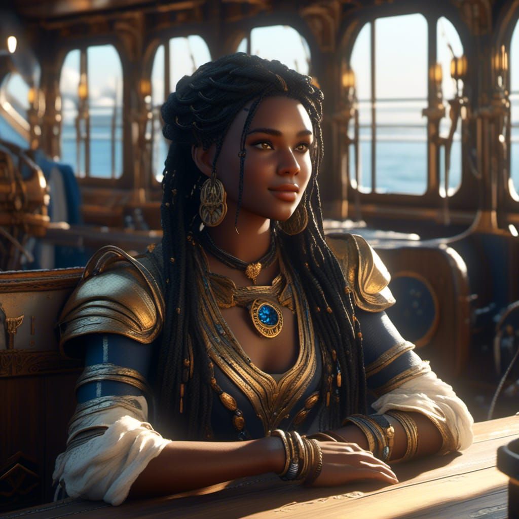 Beautiful Paladin with Braided Hair in Sunlight