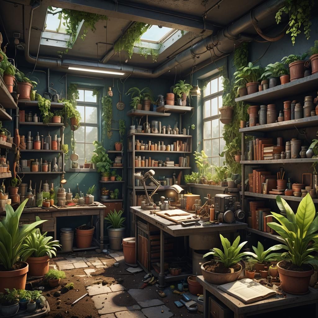 Ecology Lab Study in Detailed Matte Painting