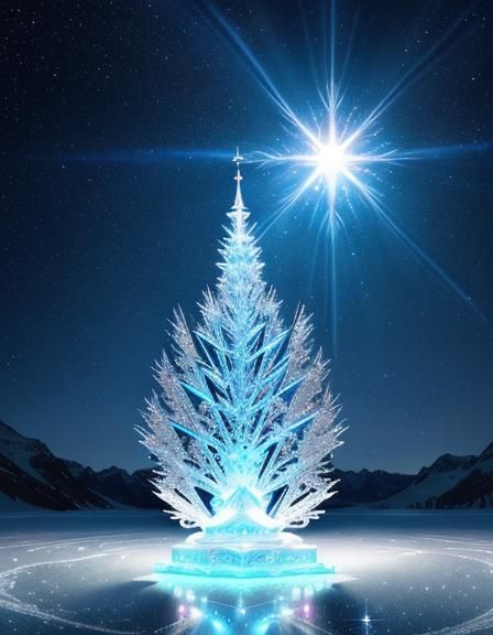 Gleaming Ice Sculpture of Figure Skater