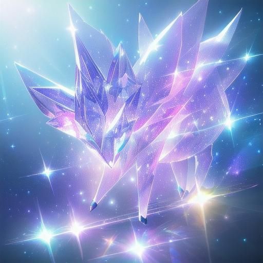 Diamond Fox: Translucent 3D Render with Bokeh