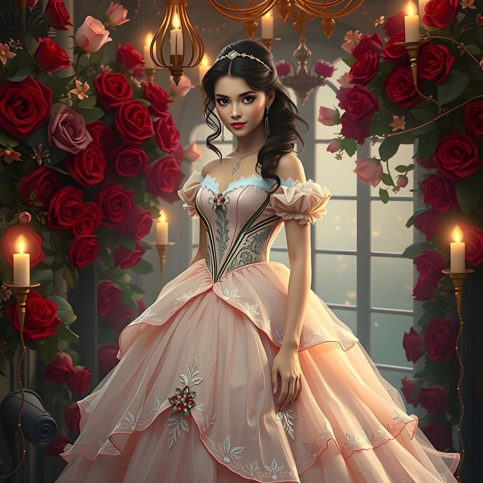 Belle in Whimsical Valentine's Wonderland