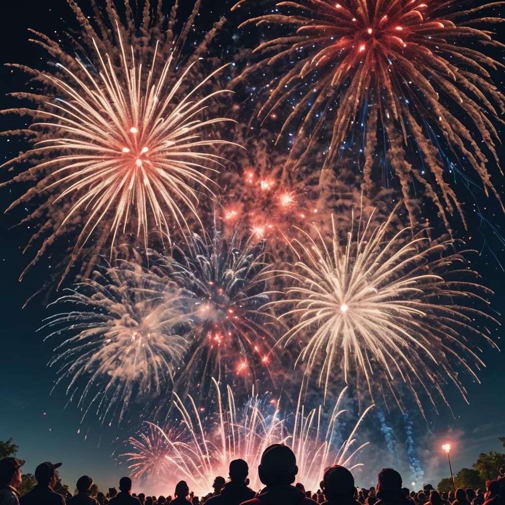 Spectacular Fireworks Display in Cinematic Style
