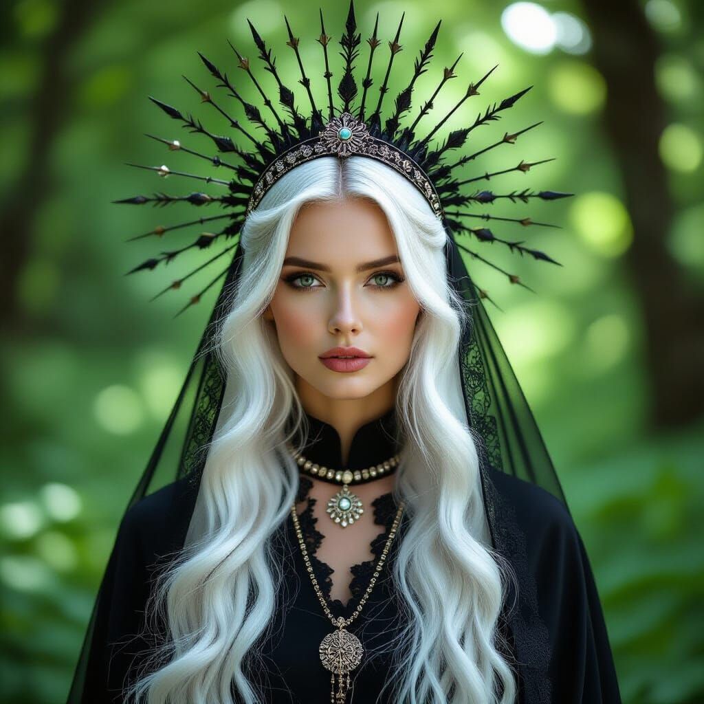 Priestess in Forest: High-Fashion Portraiture