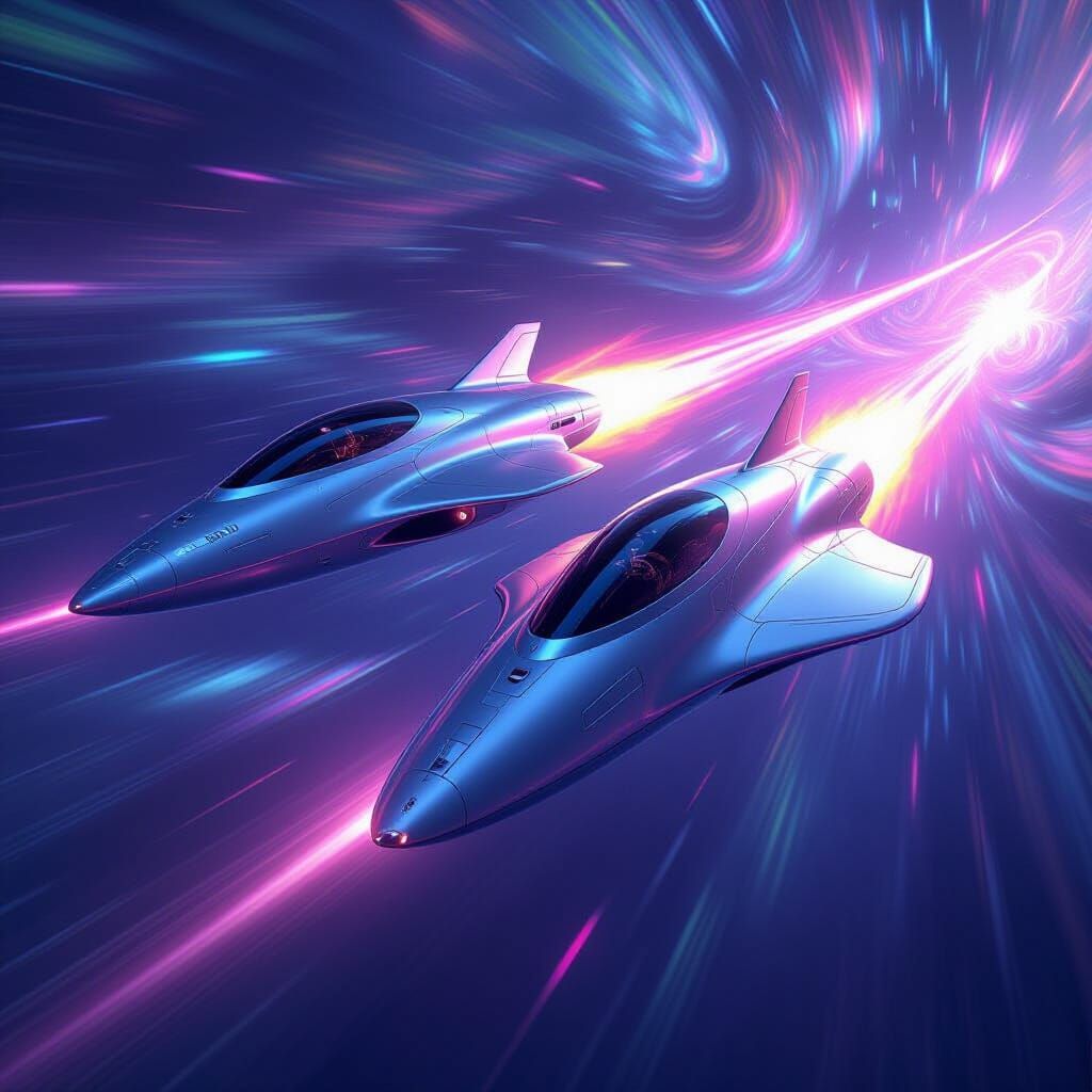 Sleek Spaceships Racing at Light Speed