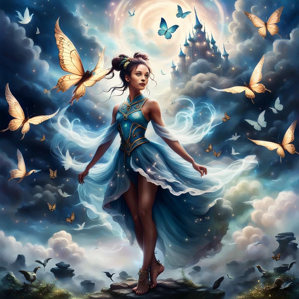 Goddess of the Sky Sanctuary in Ethereal Fantasy Art
