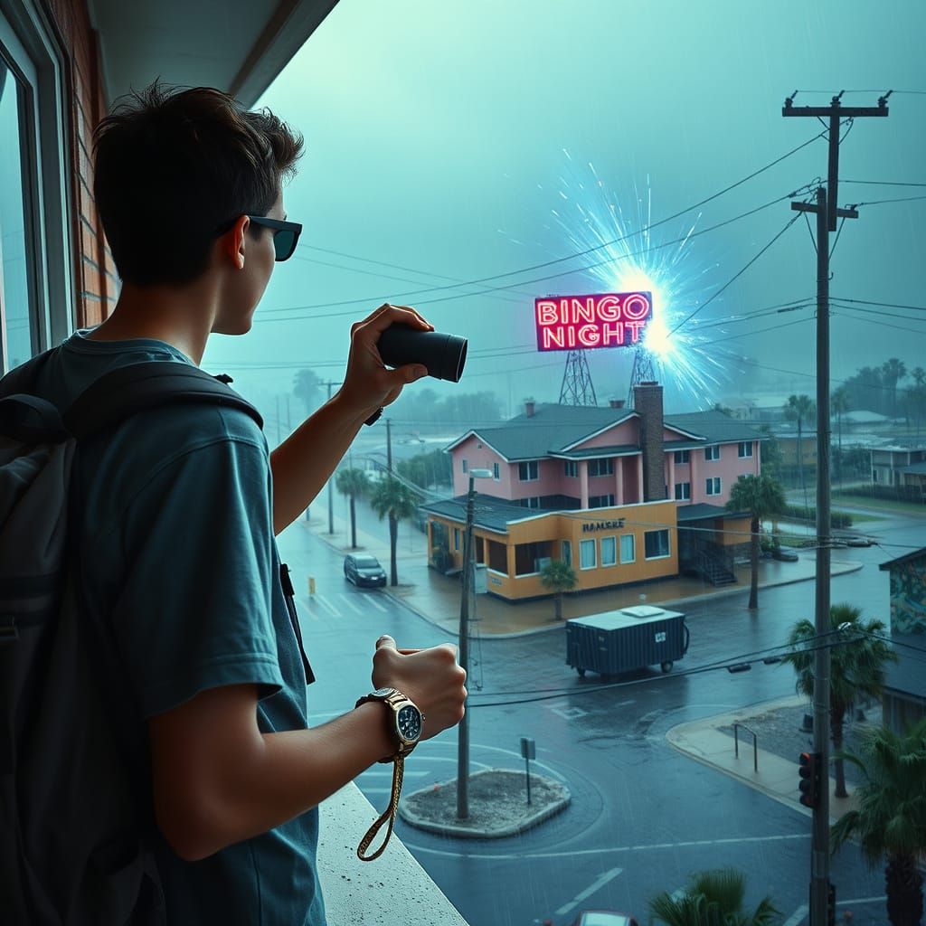 Teen Surveys Hurricane Devastation from Evacuated High Schoo...