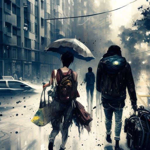 Synergetic Figures in Textured Speedpaint Style