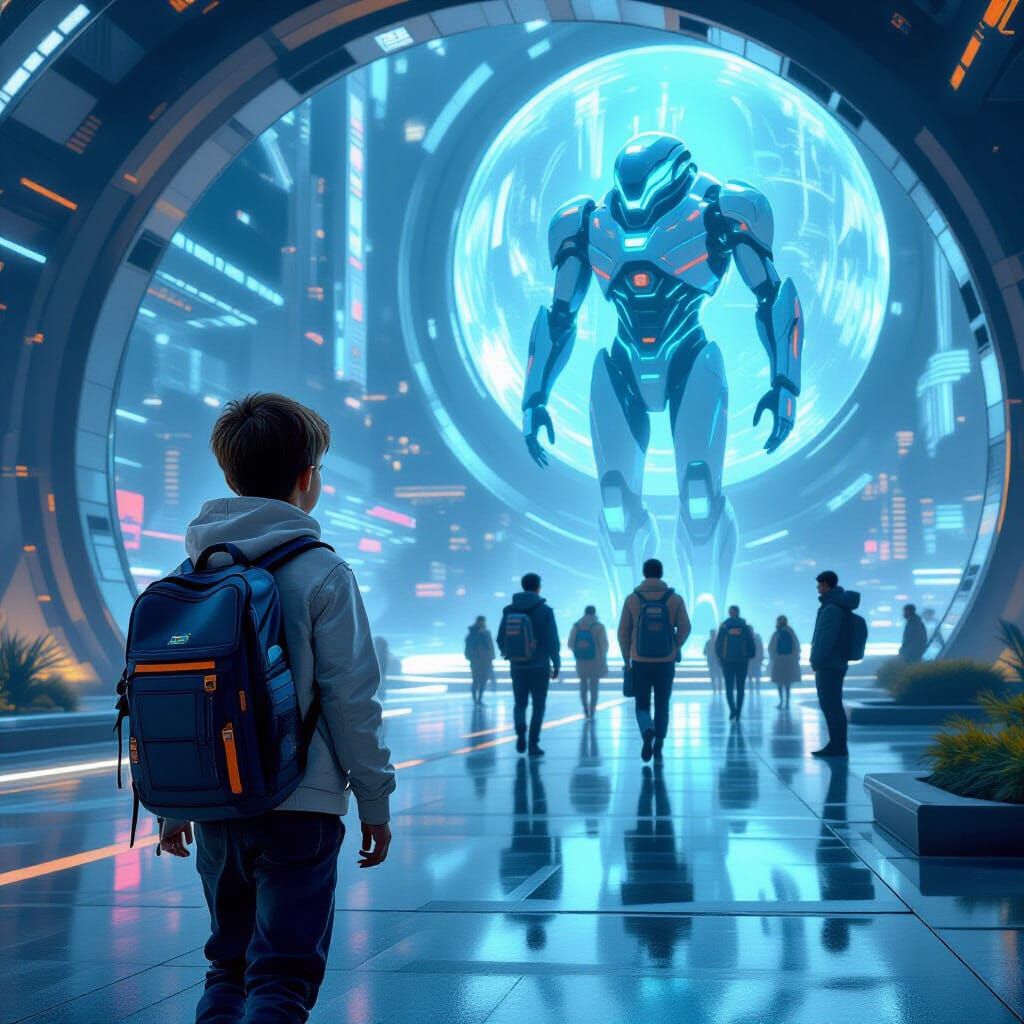 Boy Encounters Futuristic Gang: Dystopian Sci-Fi