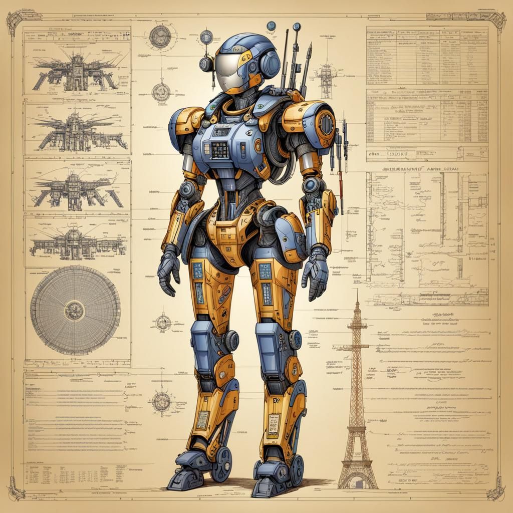 Diagram of a Humanoid Robot Soldier.