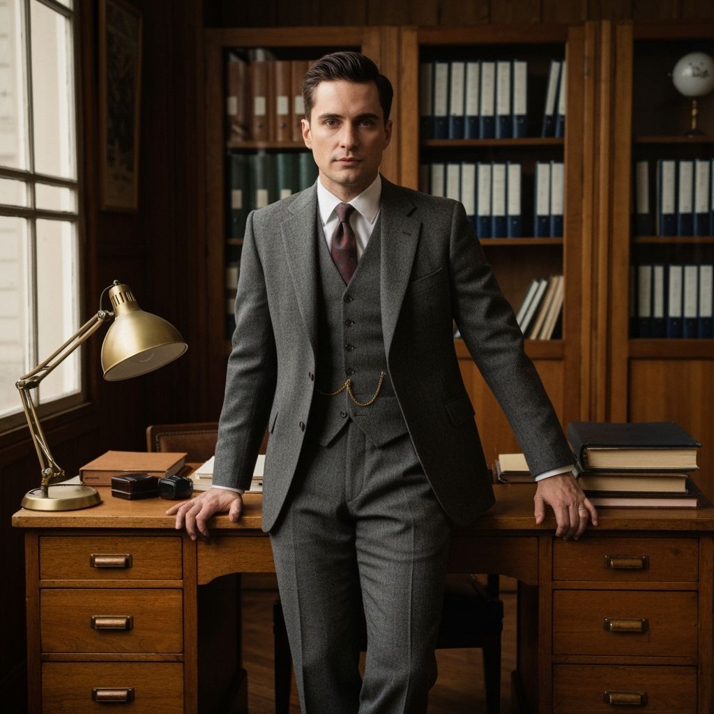1950s Man in Vintage Office, Professional Photography