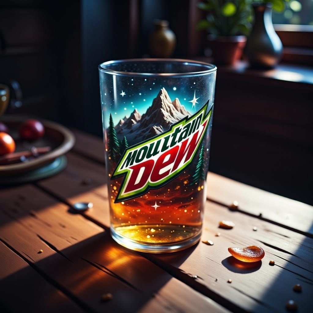 Mountain Dew Can Still-Life in Photorealistic Style