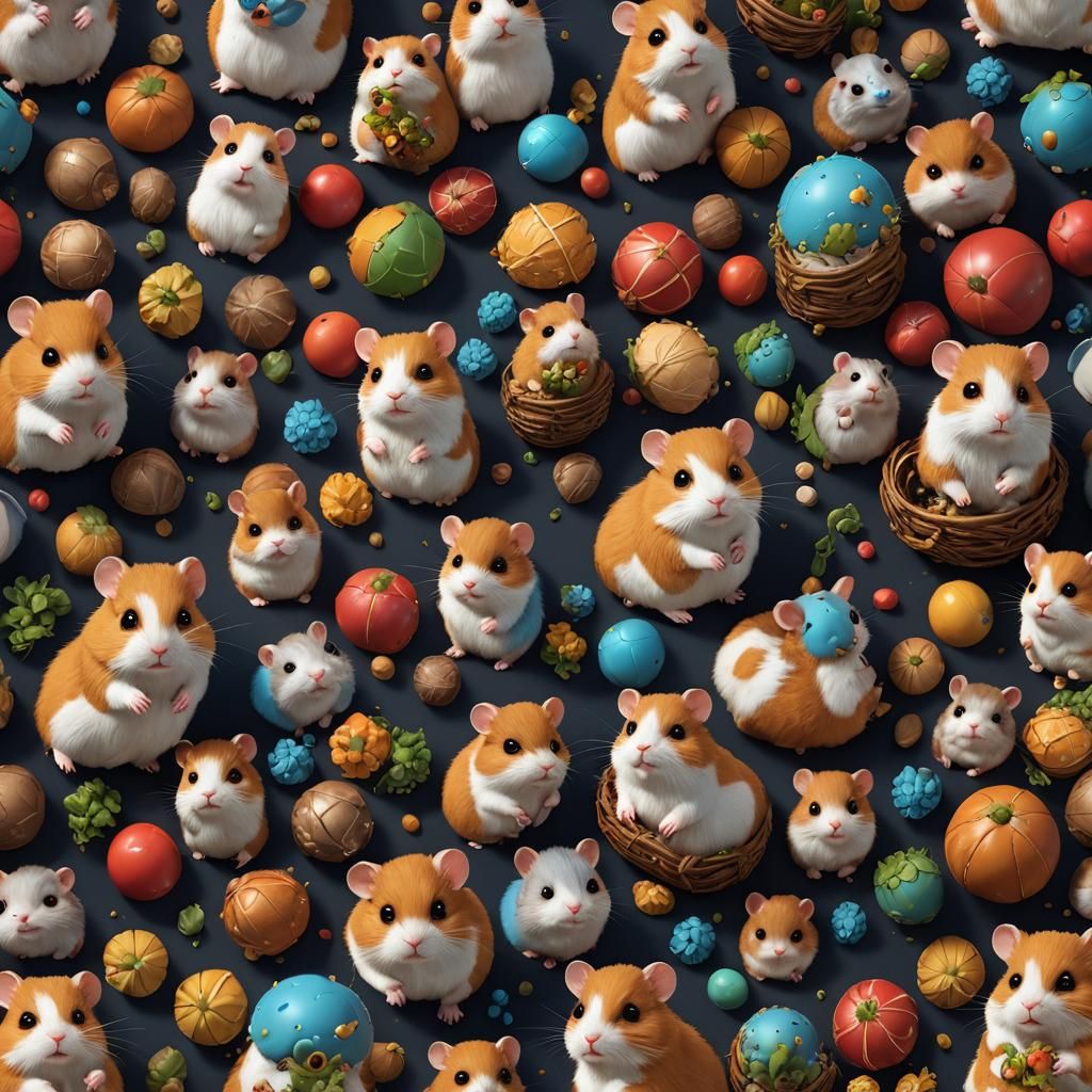 Cute Hamster in Detailed Matte Painting