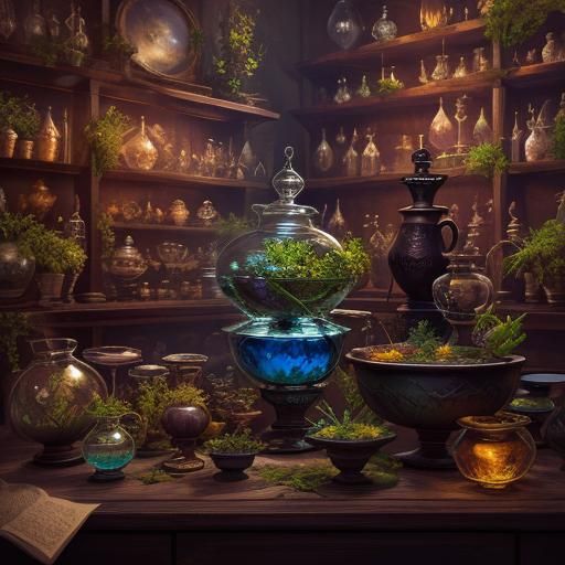 Fantastical Miniature Glass Bowl Garden in Detailed Matte Pa...