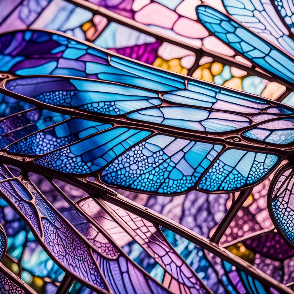 Blue Dragonfly Wing in ChromaDepth 3D