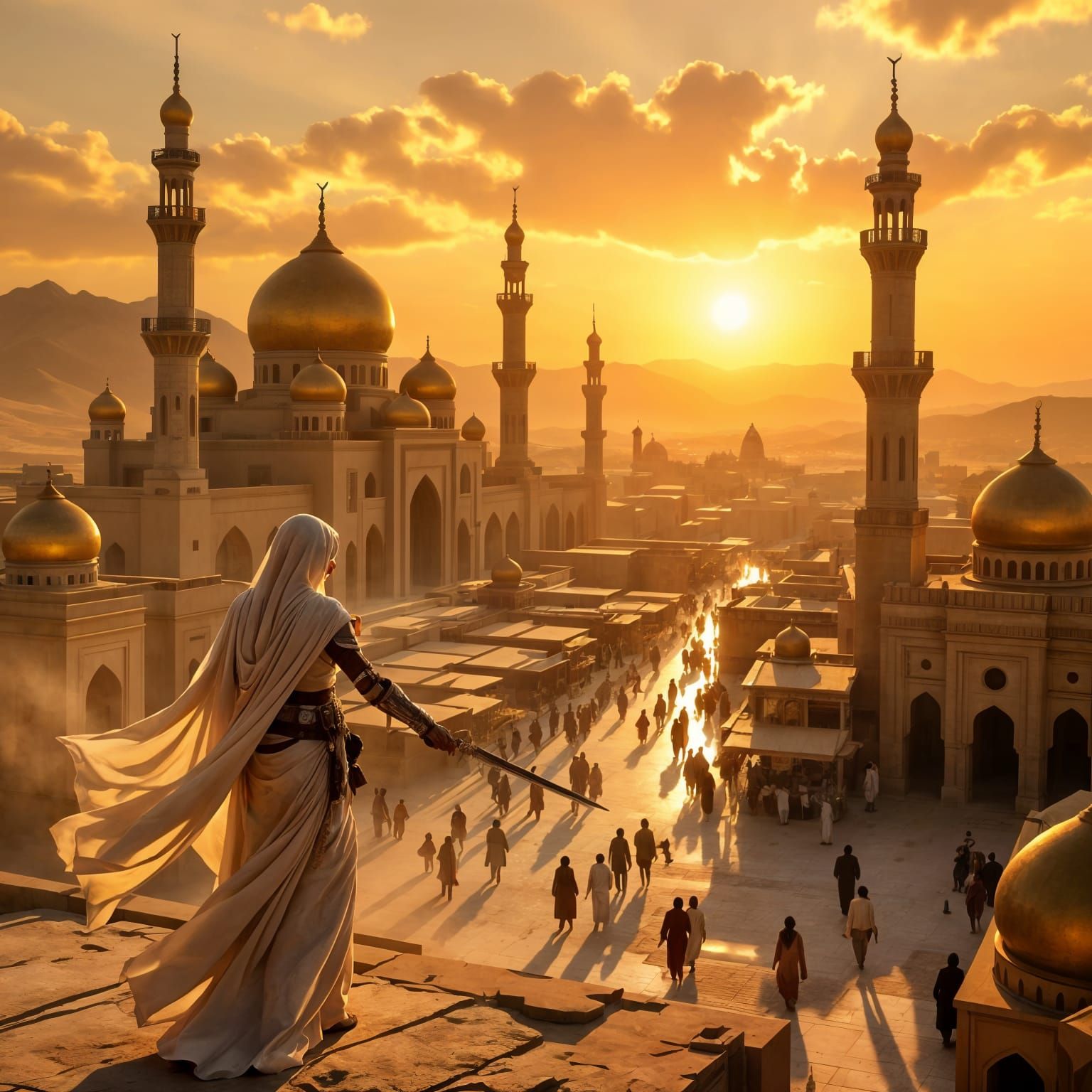 Assassin Prepares to Strike in Desert Metropolis