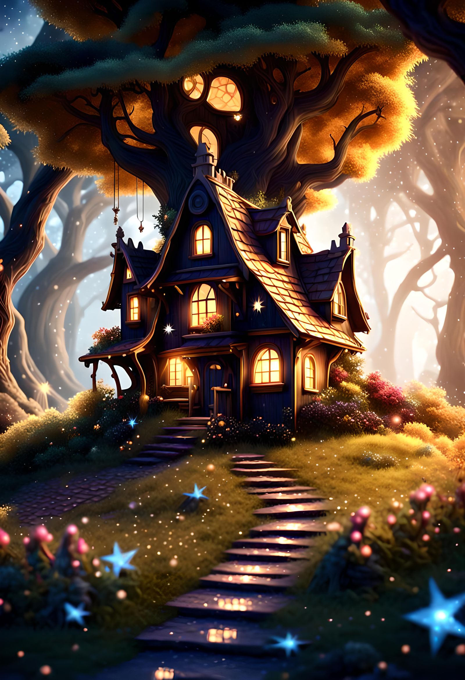 Fantasy fairy house, Glitter glitter everywhere