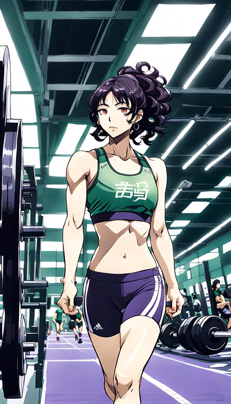Anime Portrait: Gym Girl in Masami Ōbari Style