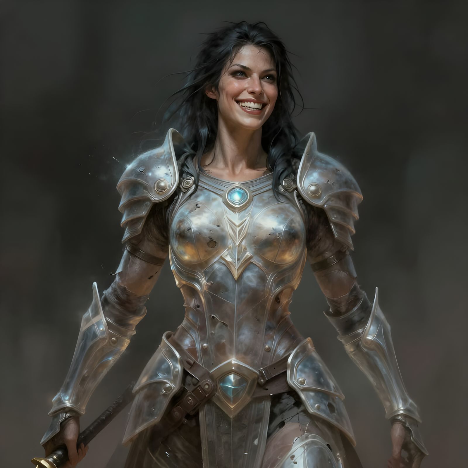 Ethereal Warrior in Dark Fantasy Concept Art Style