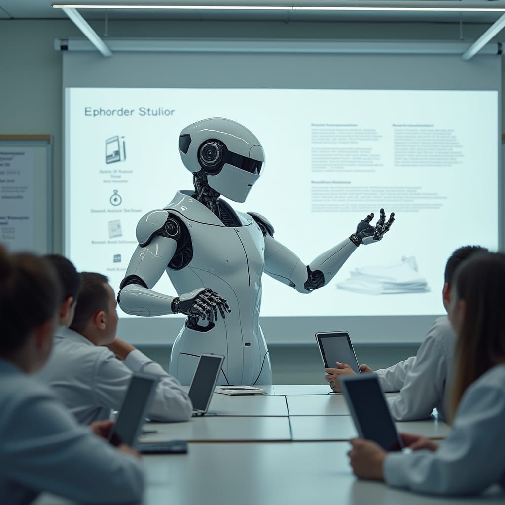 Professor Robot Teaches Futuristic Class