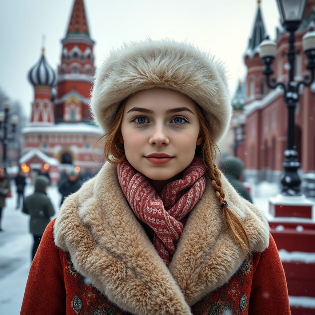 Serene Russian Winter Scene in Hyperrealistic Style
