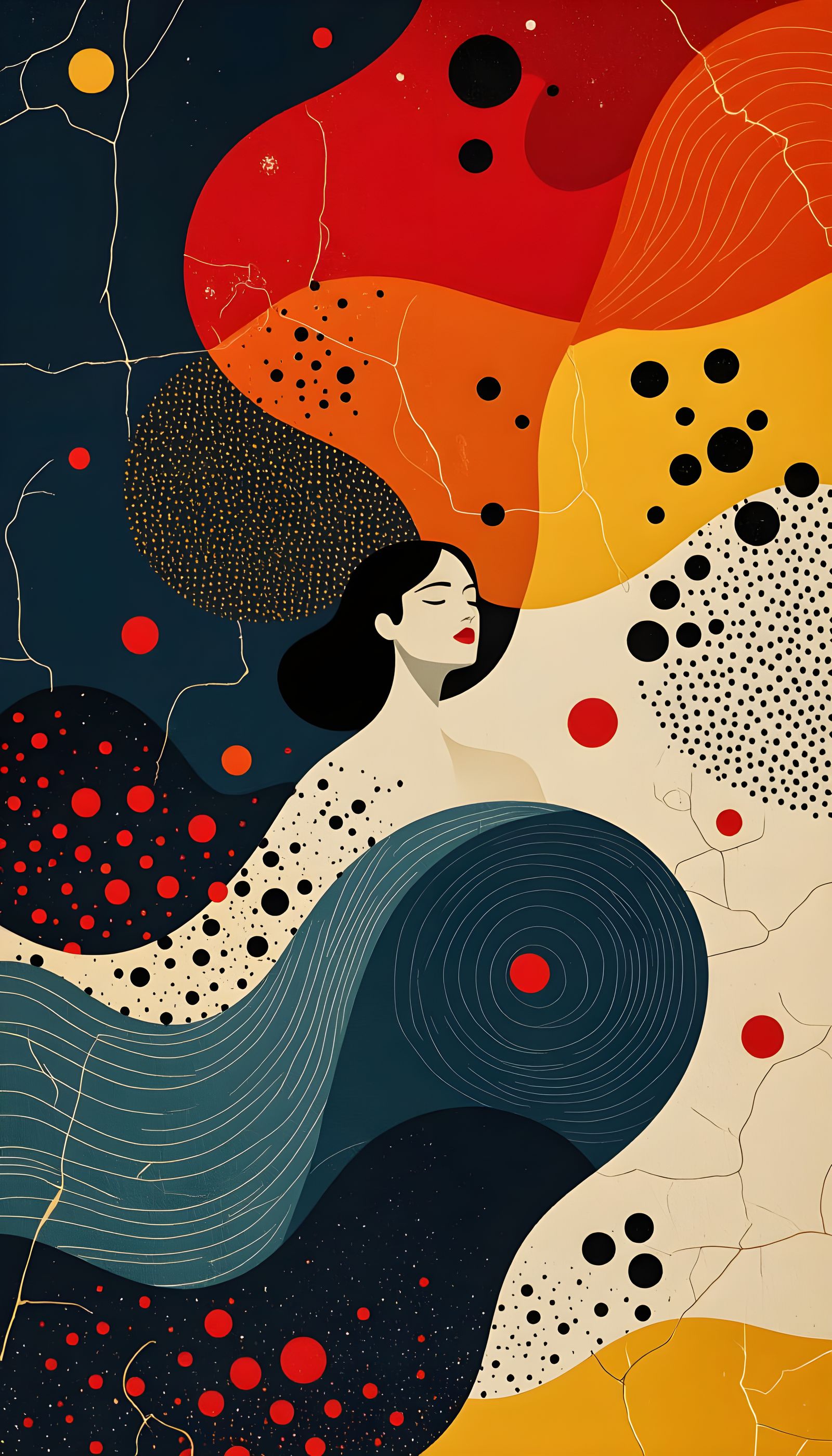 Abstract Organic Shapes in Digital Art Style