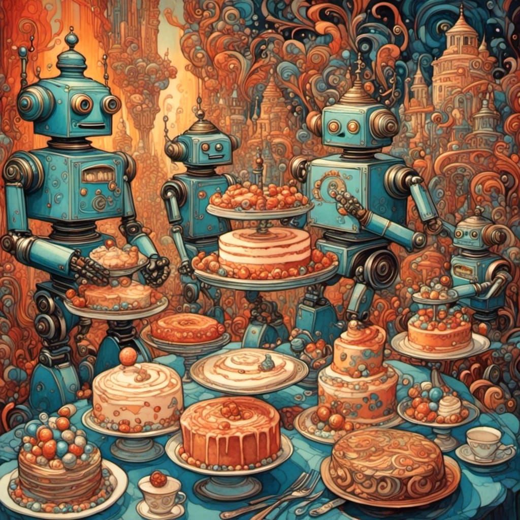 Cake Robots in Candyland Wonderland