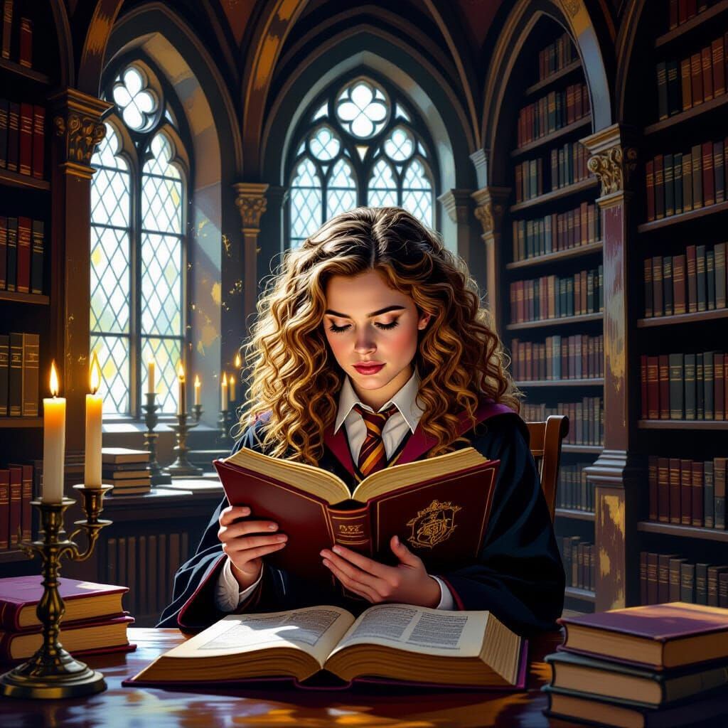 Magical Hogwarts Library Reading Corner