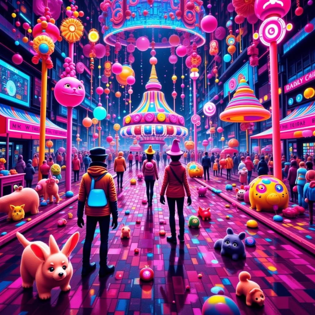 Floating Animal Carnival of Glitching Candy Rides