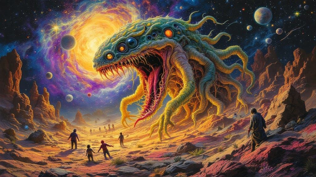 Distorted Cryptid Creature in Cosmic Vision