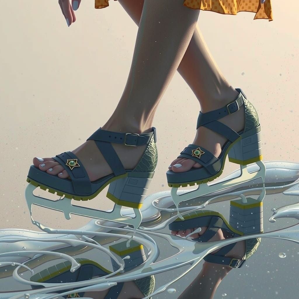 Surreal Fantasy Woman Trapped in Glittering Goo