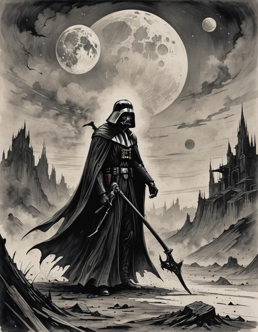 Grim Reaper as Darth Vader in Sinister Ink Sketch