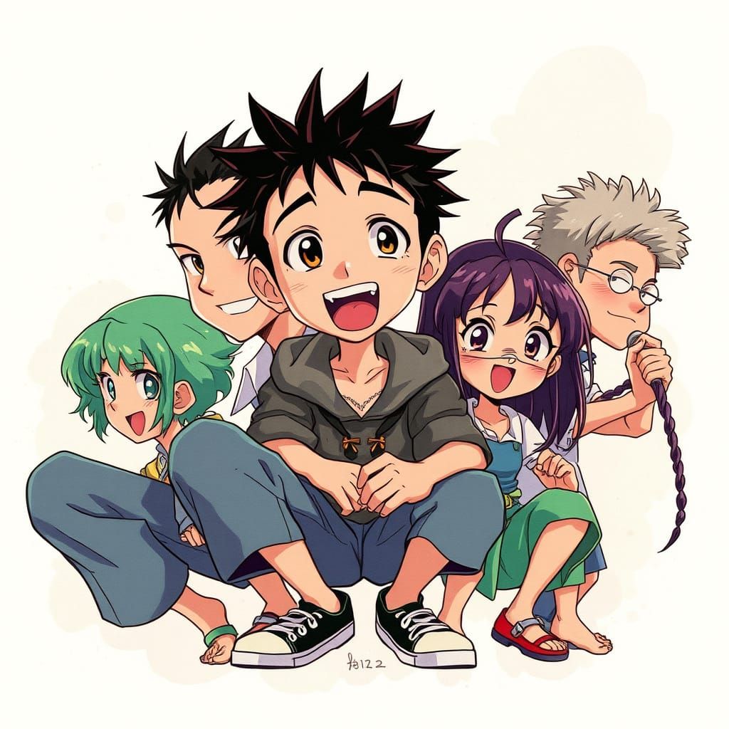 Whimsical Anime Artwork in Dreamy Watercolor Style