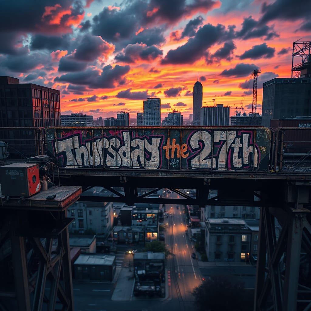 Atompunk Cityscape in Vibrant Triadic Colors