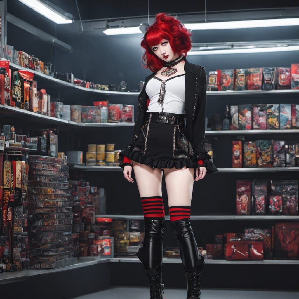 Goth girl at the store 3