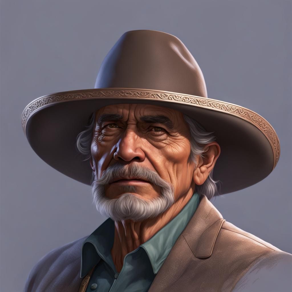 Detailed Portrait of Older Man in Hollywood