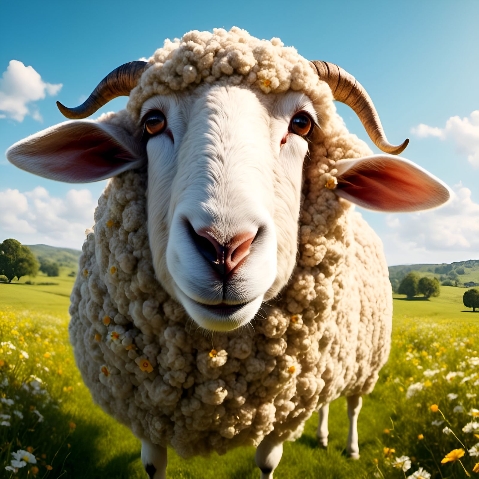 Dwayne Johnson as Sheep in Graffiti Style