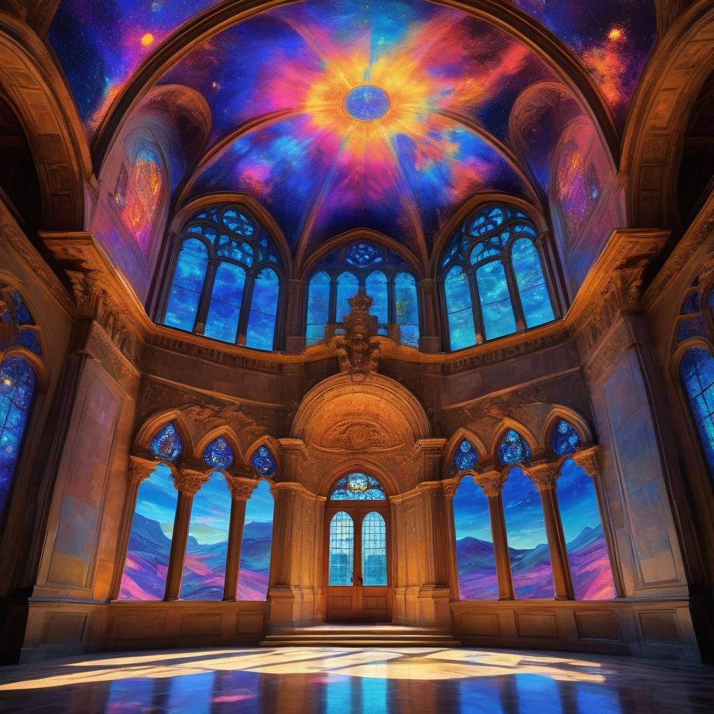 Iridescent Cosmos Chamber in Baroque Fantasy Style