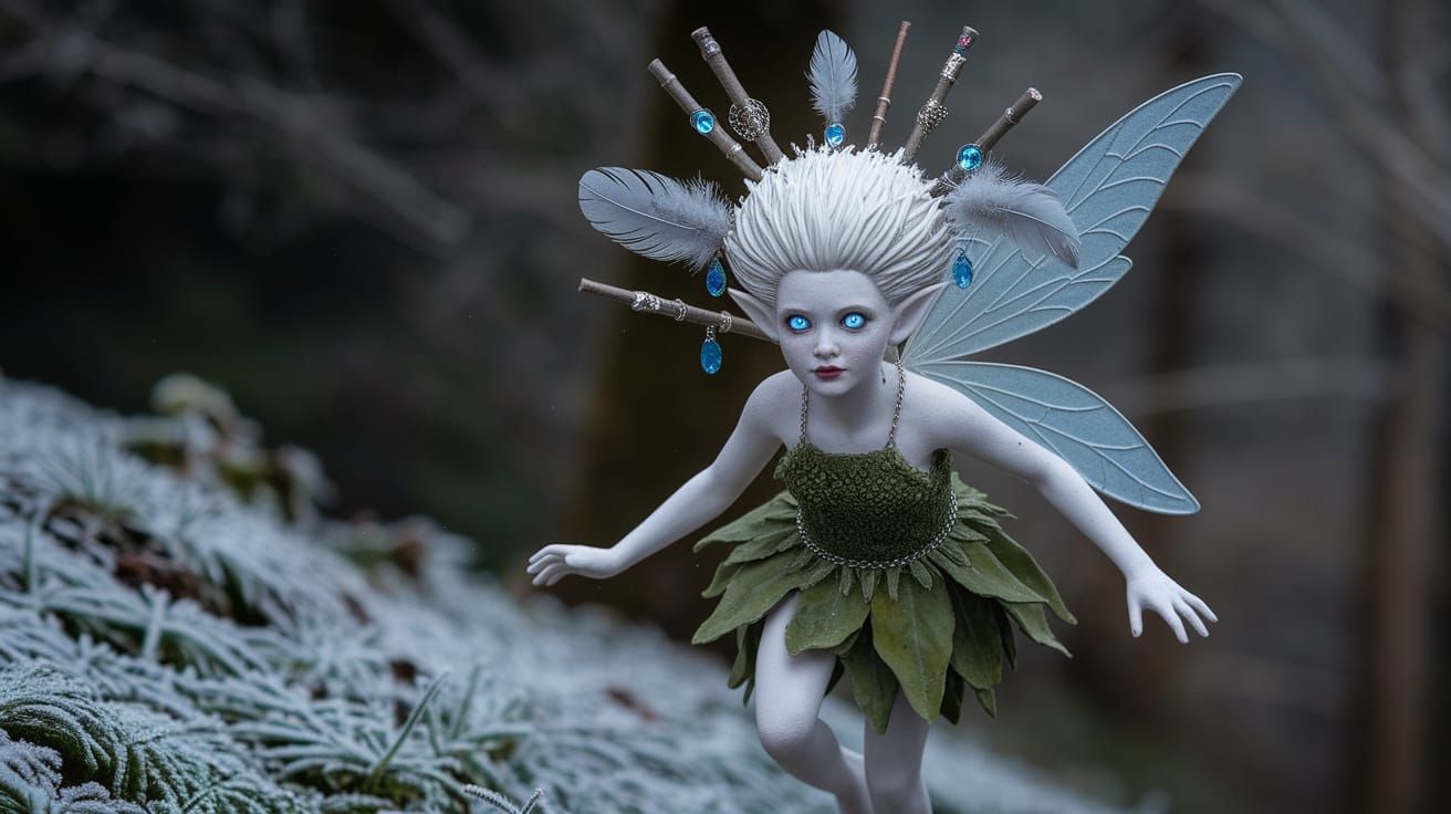 Forest Fairy with White Beehive Hairstyle