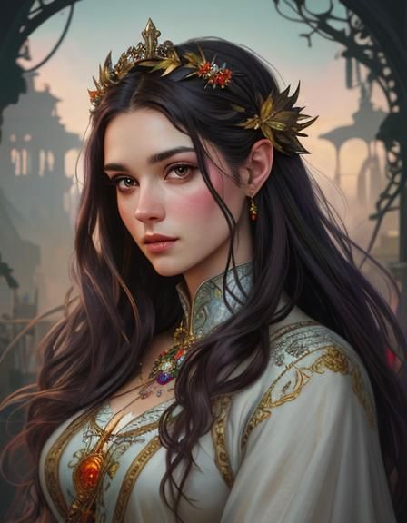 Fantasy Fairy King Portrait in Fairycore Style