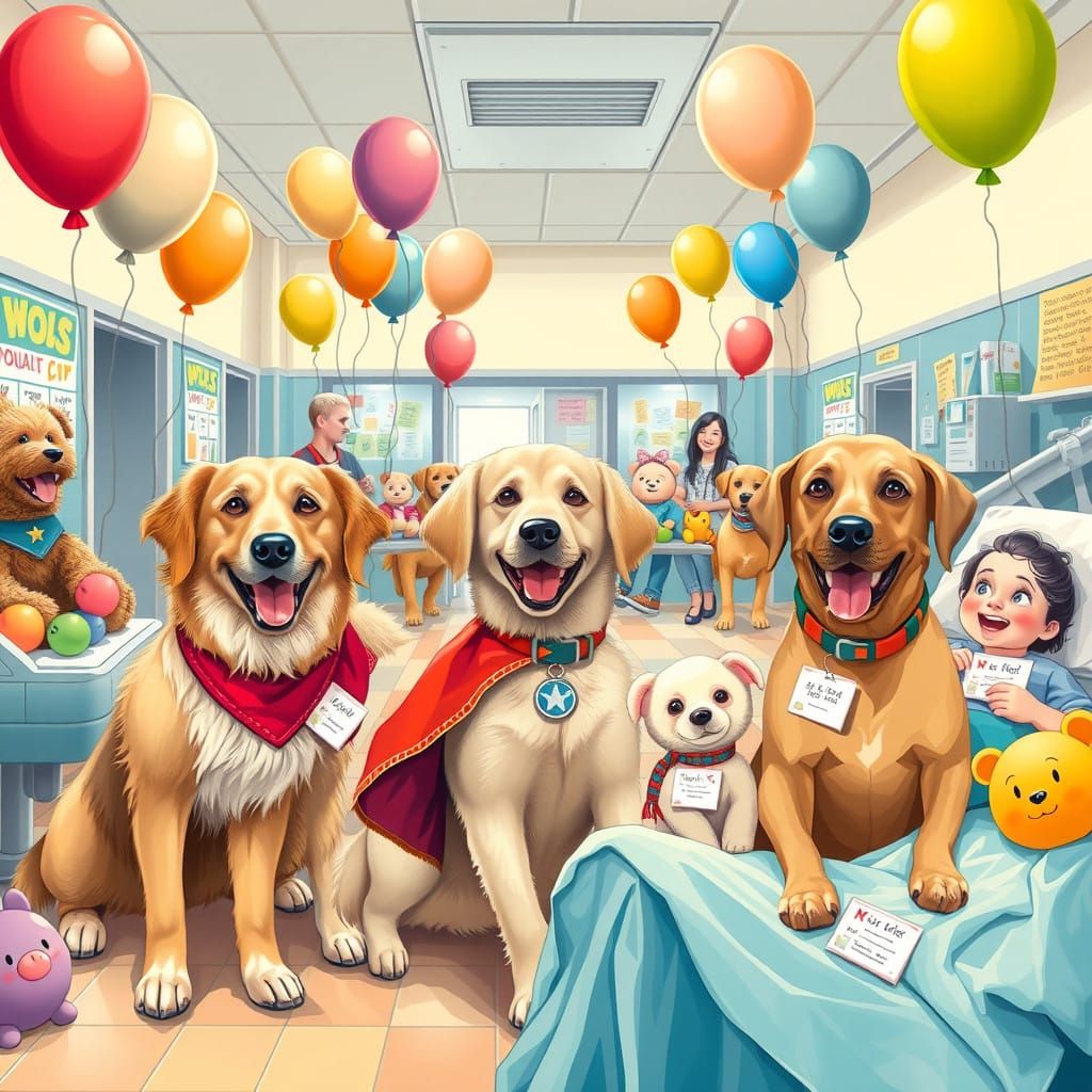 Hope and Joy in Children's Hospital: Miraculous Rescue Dogs...
