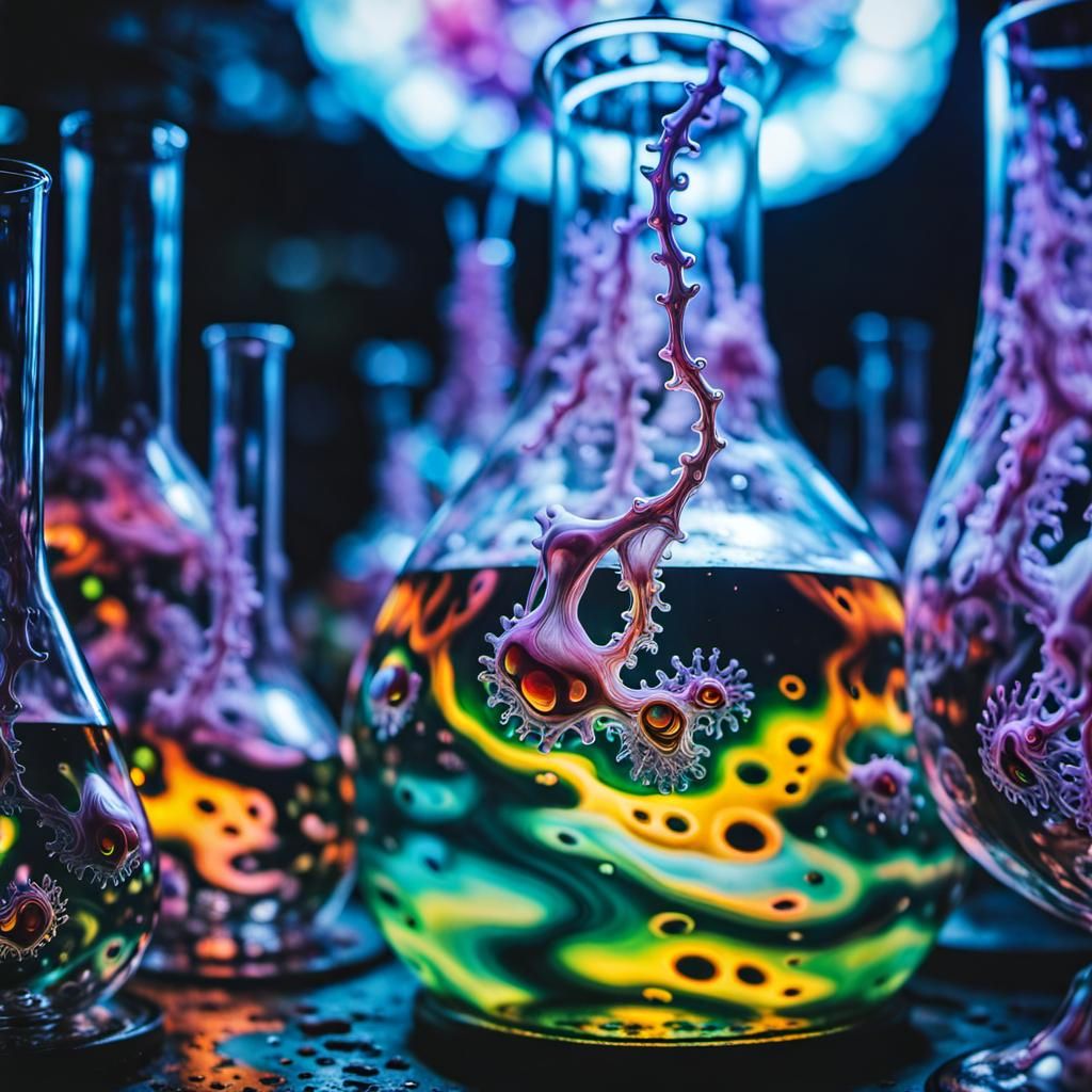 Psychedelic Lab Experiment with Warped Perspective