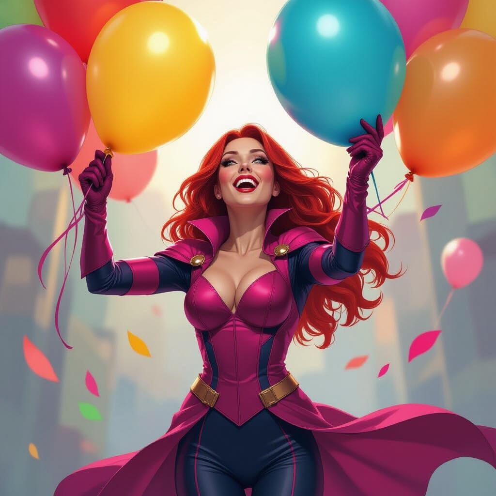 Scarlet Witch with Party Balloons: Ash Thorp Style
