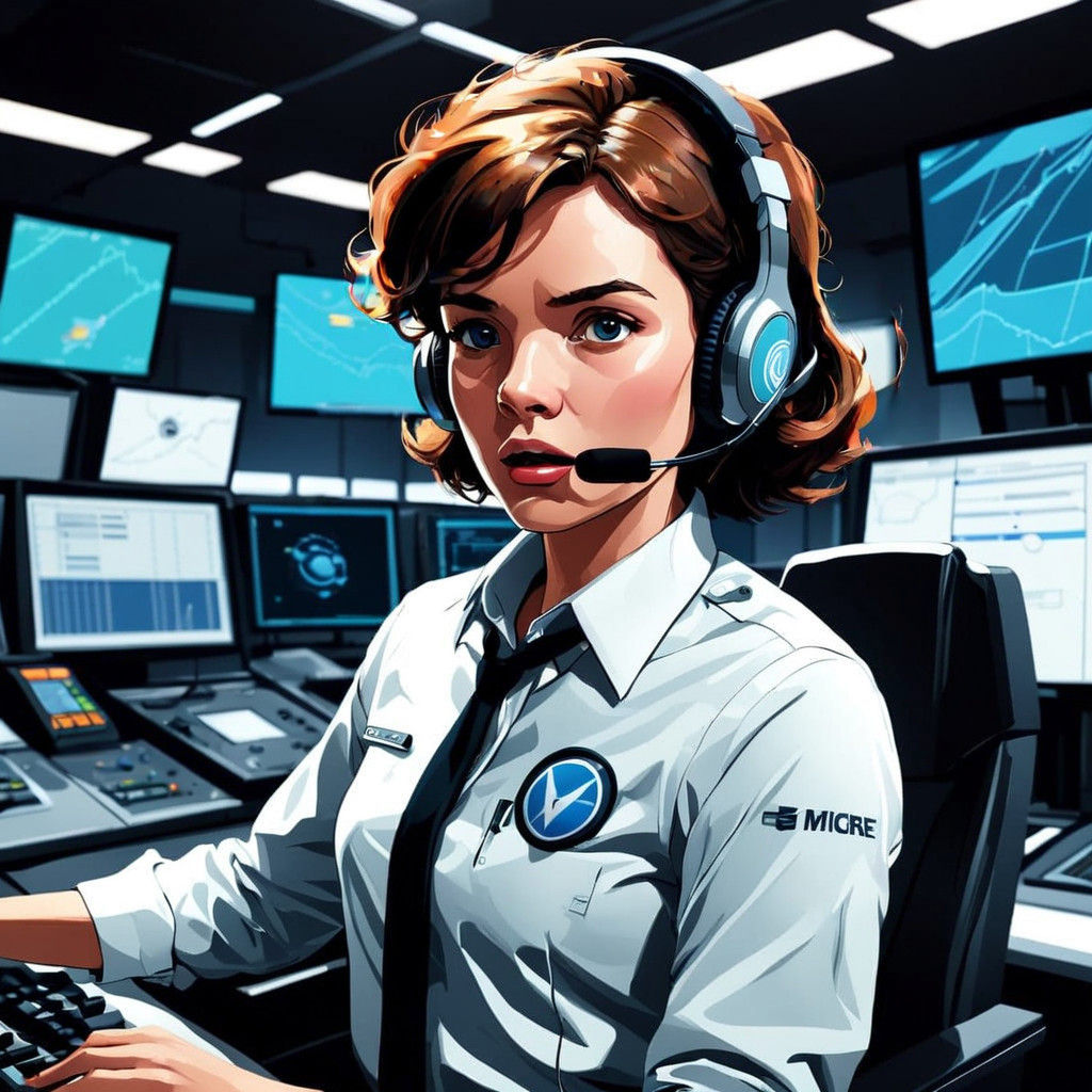 Female Utility Dispatcher in High-Pressure Situation