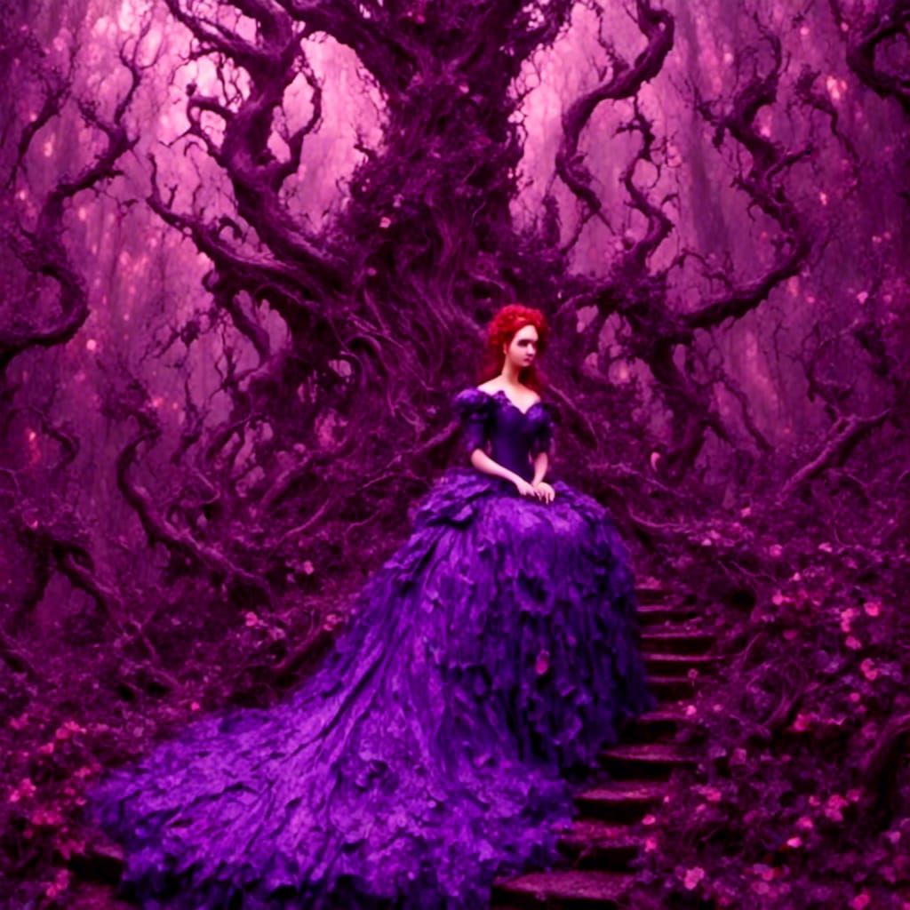 Enchanted Fairy in a Creepy Magical Forest