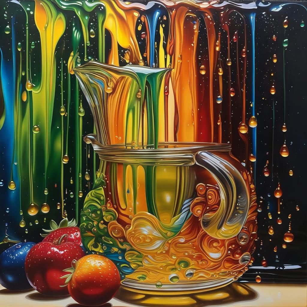 Intricate Wet Oil Paint: A Paint-on-Glass Masterpiece